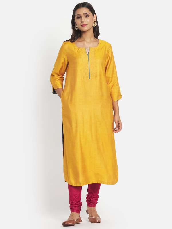 Fabindia Kurtis Mustard Yellow Kurtas Buy Fabindia Kurtis