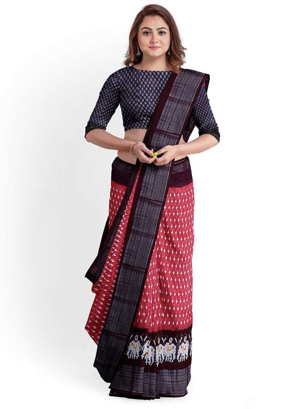 Printed Bhagalpuri Silk Blend Saree Buy Printed Bhagalpuri Silk