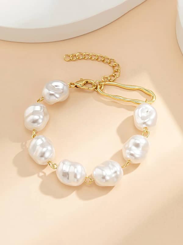 Preciosa Crystal Coin Pearl Chain Bracelet  Aura
