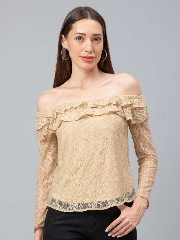 Beige best sale bardot top