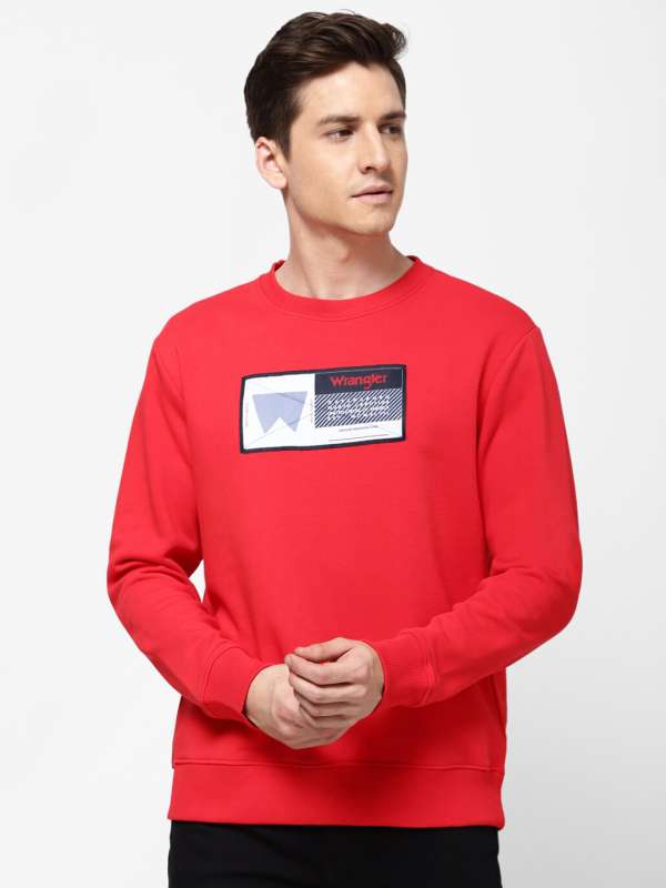 Buy Wrangler Men Red White Printed Sweatshirt Sweatshirts for Men 19387726 Myntra