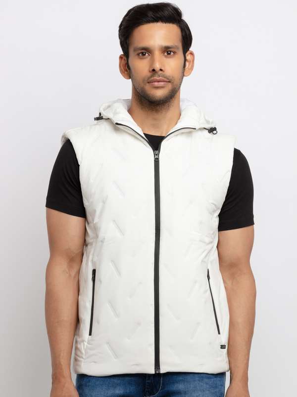 Sleeveless jacket with discount hood