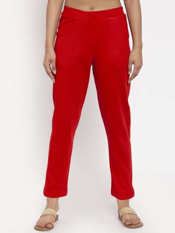 Womens Solid Ankle Length Pants