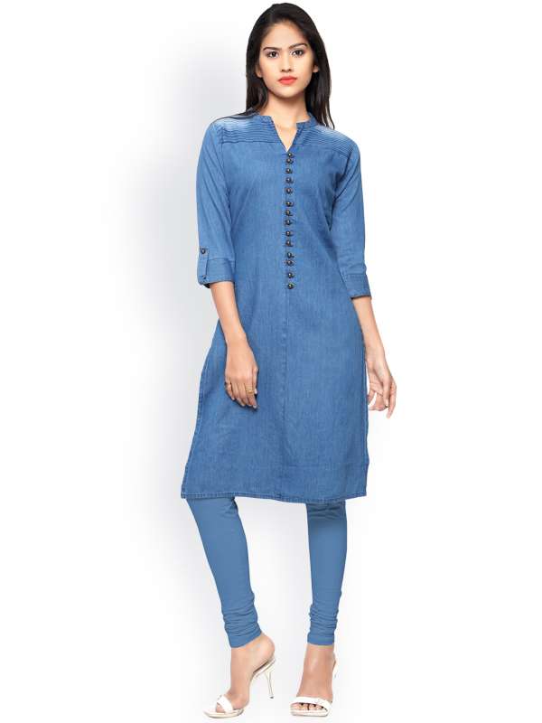 denim kurta design for ladies