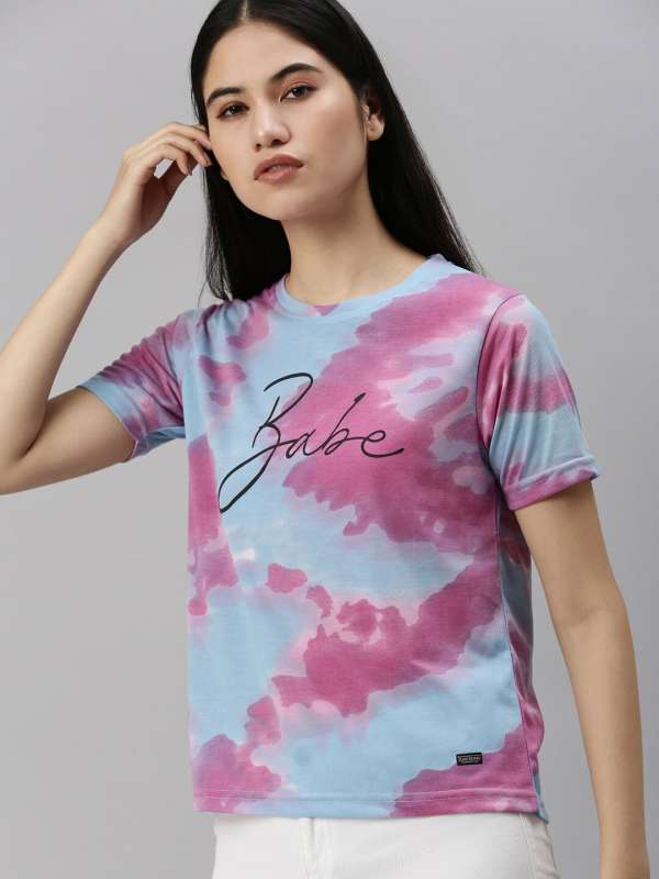 JUNEBERRY T-shirts : Buy JUNEBERRY Womens Graphic Drop Shoulder V - Neck  Loos T - Shirt Online