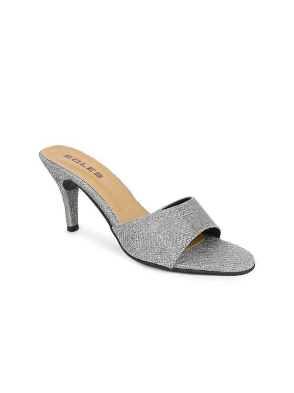 Grey metallic heels online