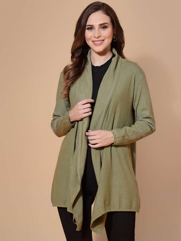 Olive green discount long shrug