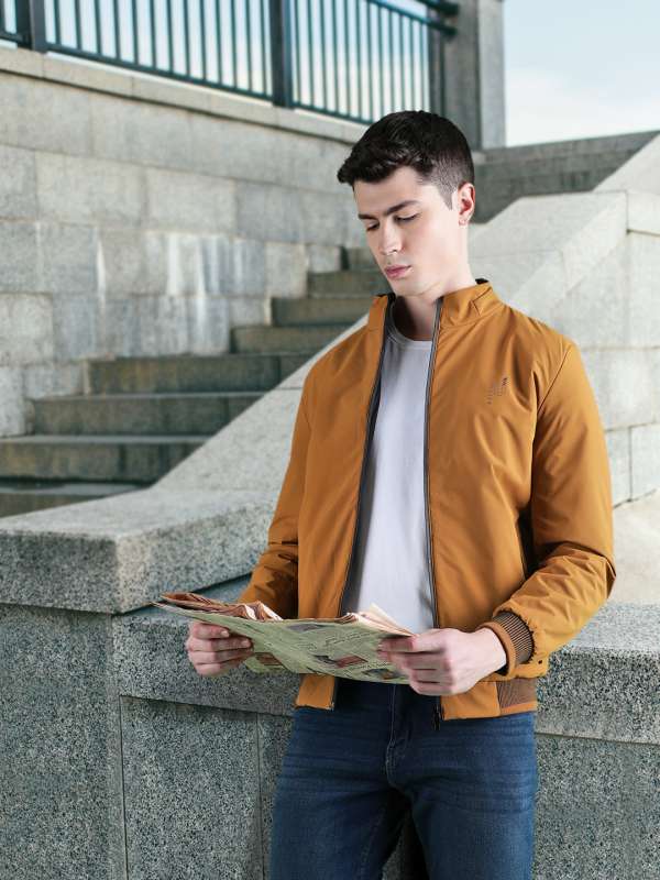Fort Collins Men Mustard Brown Solid Padded Jacket Buy Fort