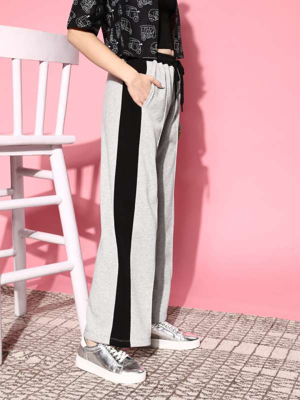 Wide sidestriped trousers  Black  Ladies  HM IN