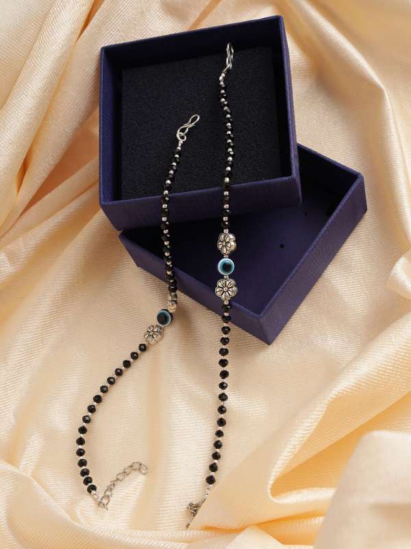 Black anklets online hot sale