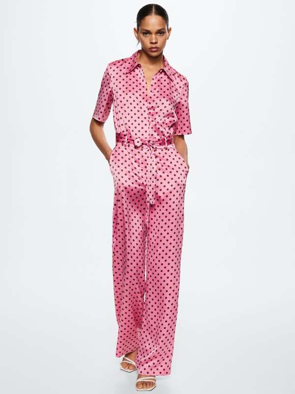 Mango jumpsuit pink outlet