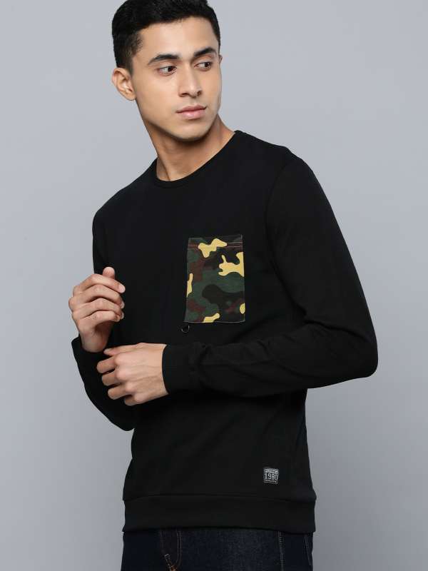 Flying Machine Men Black Solid Sweatshirt 6645279.htm Buy Flying