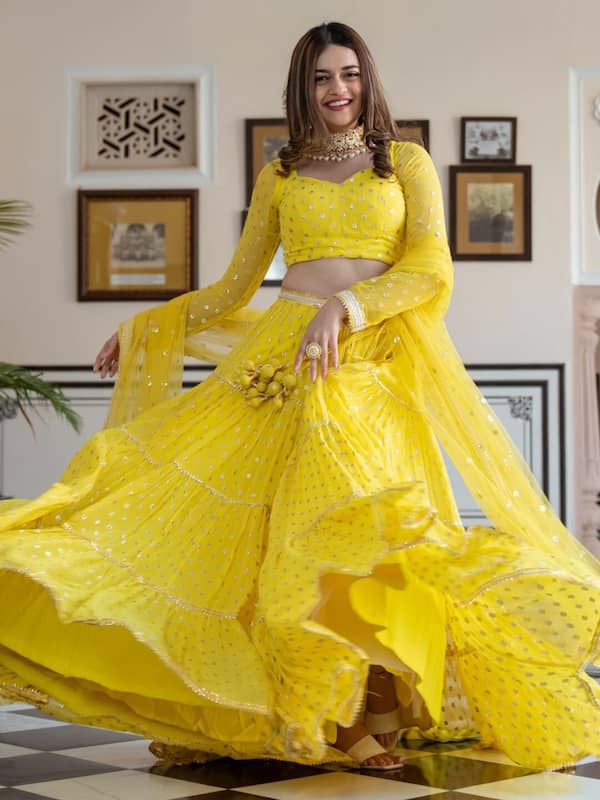 Yellow Lehenga Choli - Buy Luxury Yellow Lehenga Online - Indya Luxe