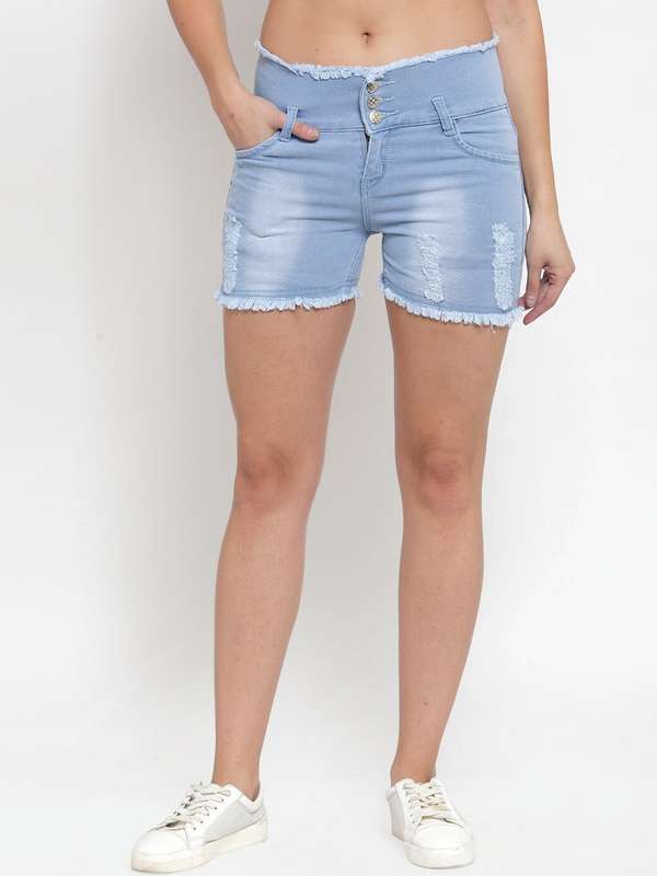 low rise denim shorts