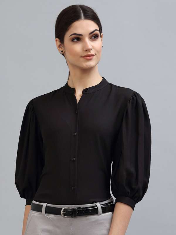 Black formal blouse hotsell