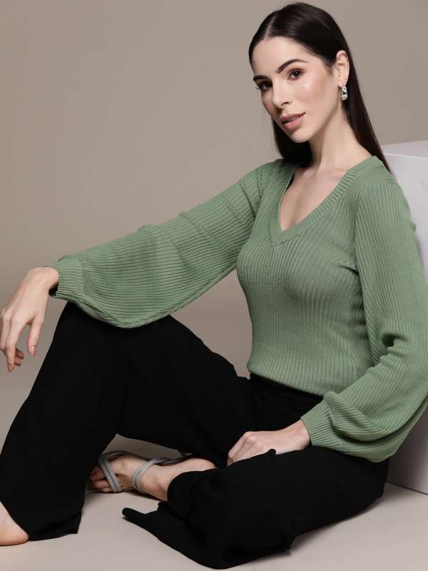 Puff Sleeve Sweater Buy Puff Sleeve Sweater online in India