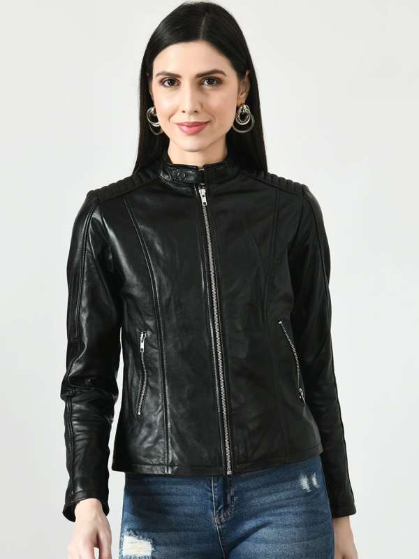 Black leather jacket shop