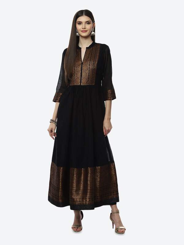 Buy Online Black Cotton Flax Kurta for Women & Girls at Best Prices in Biba  India-CHI16889SS21BLK