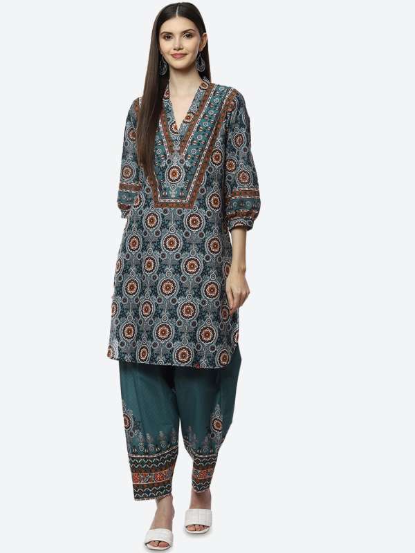 Biba Green Solid Salwar Suit Buy Biba Green Solid Salwar Suit