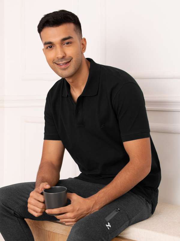 Men Black Collar Tshirts Buy Men Black Collar Tshirts online in India