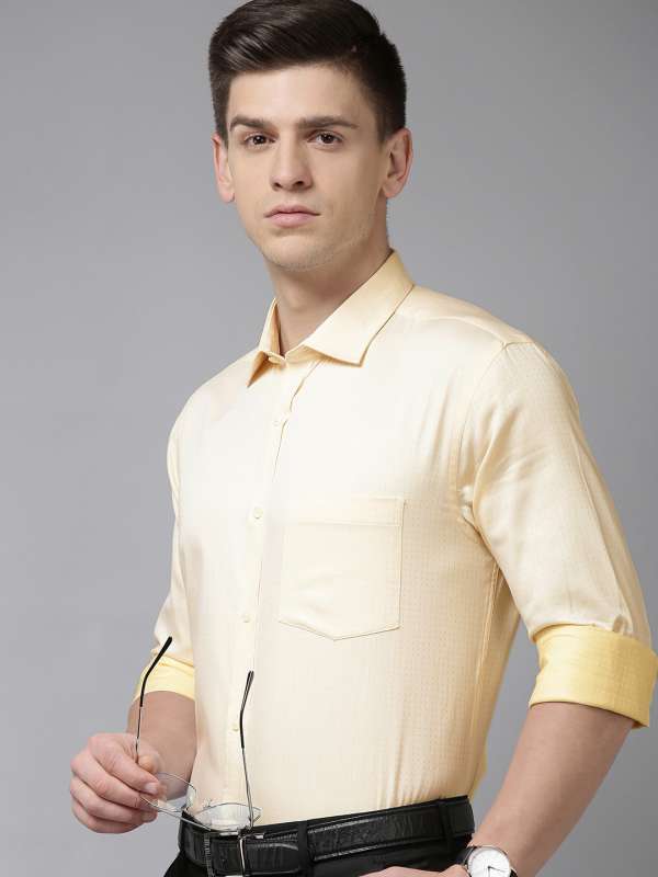 Yellow formal shirt mens 2025