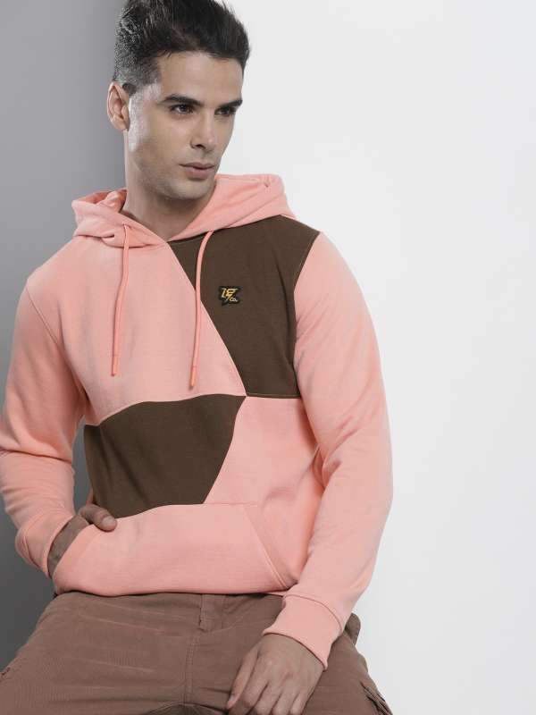 Peach colour hoodie mens on sale