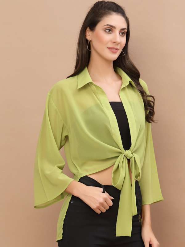 Women Green Shrug Buy Women Green Shrug online in India