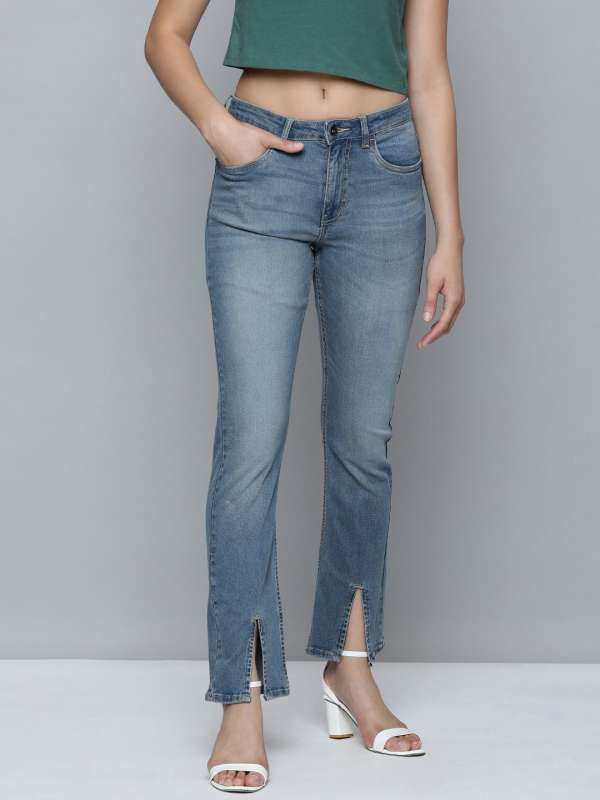 Cropped Flare Medium Wash Jeans