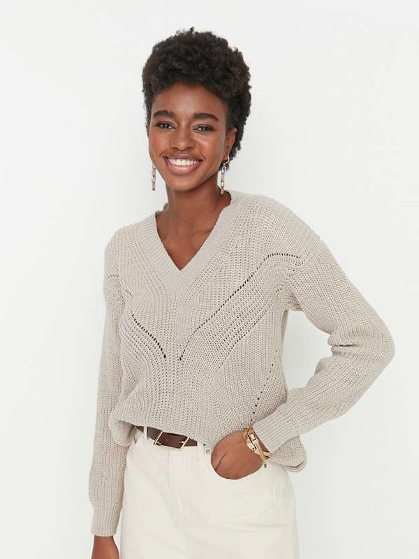 Women Grey Sweaters Buy Women Grey Sweaters online in India