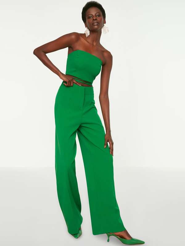 Buy Women Green Solid Formal Regular Fit Trousers Online  694161  Van  Heusen