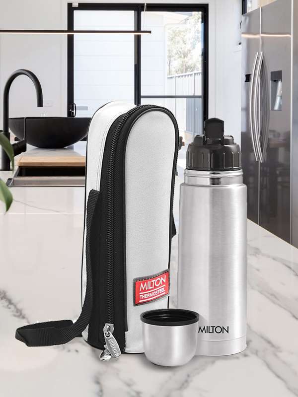 Milton Aura 1000 Thermosteel Bottle, 1.05 Litre, Silver | 24 Hours Hot and  Cold | Easy to Carry | Ru…See more Milton Aura 1000 Thermosteel Bottle