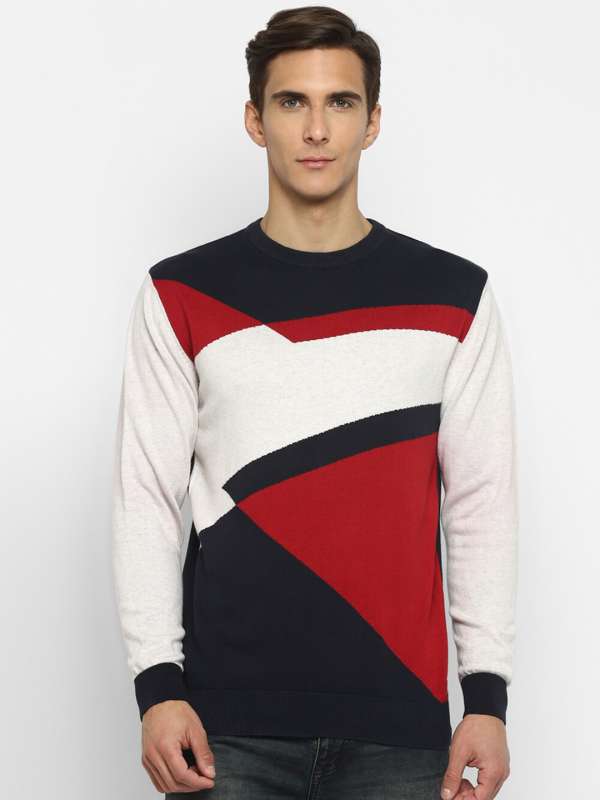 Red sweater cheap white shirt