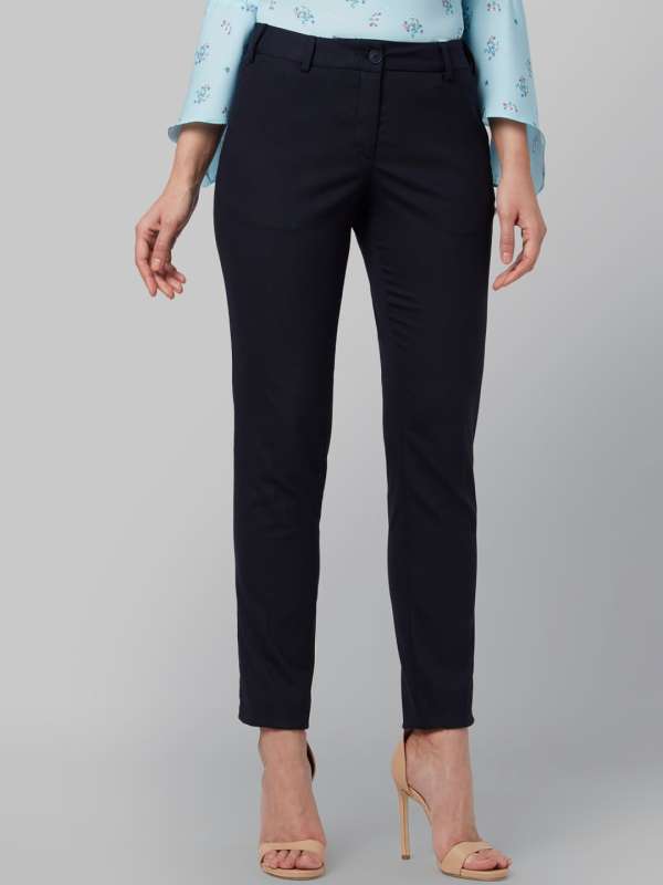 Buy Park Avenue Woman Grey Straight Fit Solid Formal Trousers  Trousers  for Women 2073735  Myntra