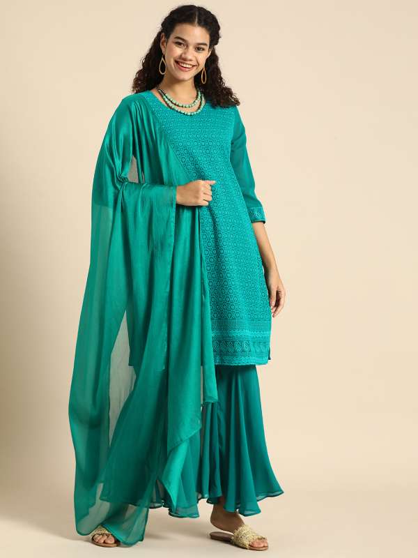 Chikankari sharara on sale suit online