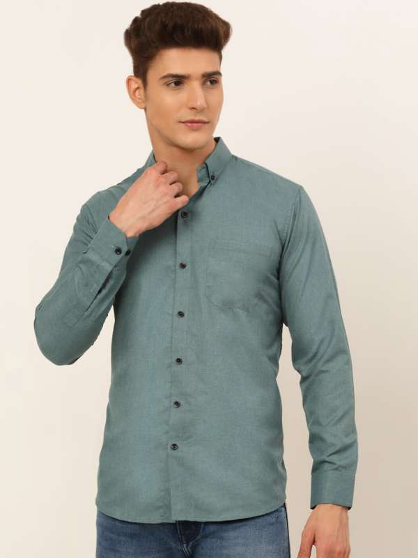 Buy Sea Green & Grey Shirts for Men by BEVDAAS Online