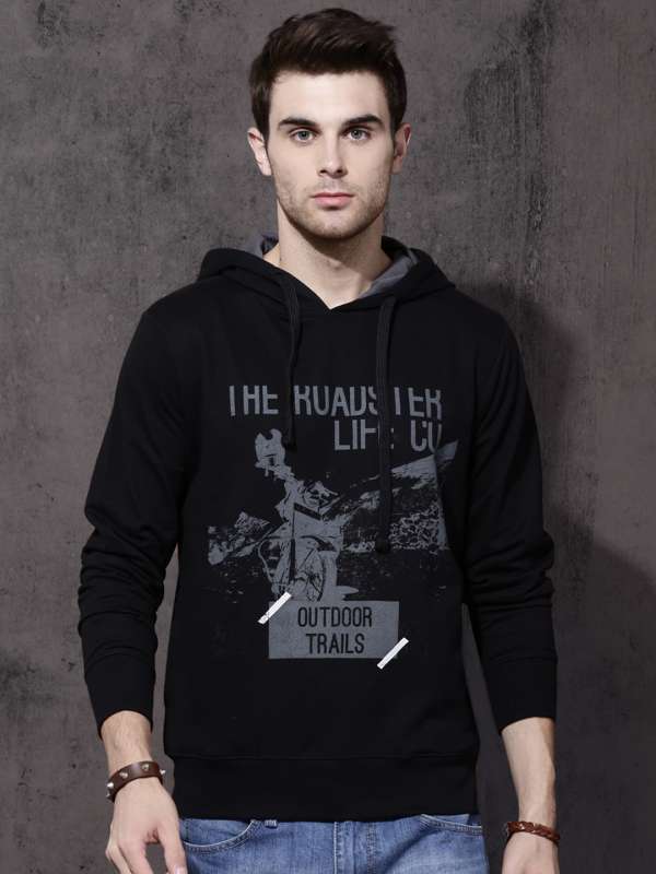 Roadster Men Black Printed Hooded Sweatshirt 8135261.htm Buy Roadster Men Black Printed Hooded Sweatshirt 8135261.htm online in India