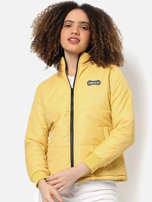 Campus Sutra Yellow Solid Winter Jacket 2942623.htm Buy Campus