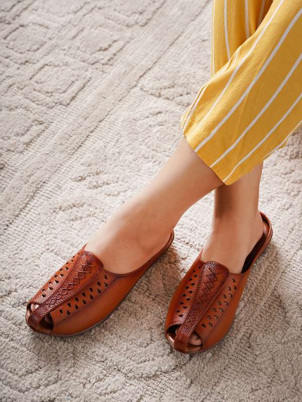 Womens peep top toe flats