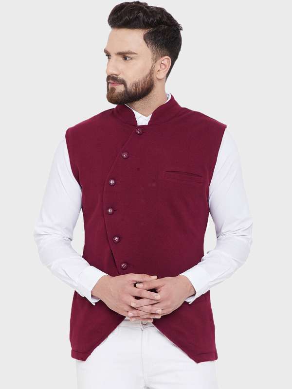 Maroon colour clearance waistcoat