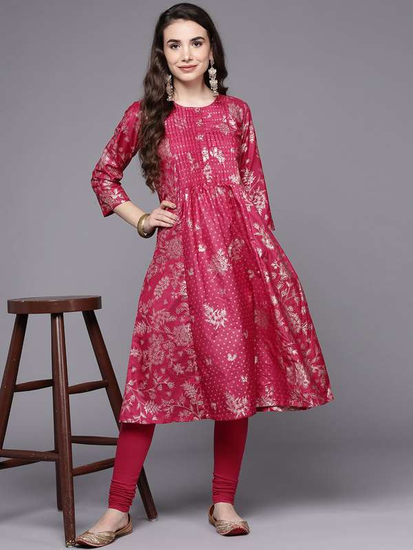 biba fuchsia printed kurta