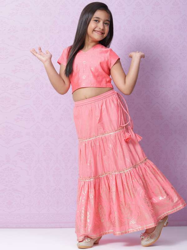 Peach Kids Lehenga Cholis Biba Buy Peach Kids Lehenga Cholis