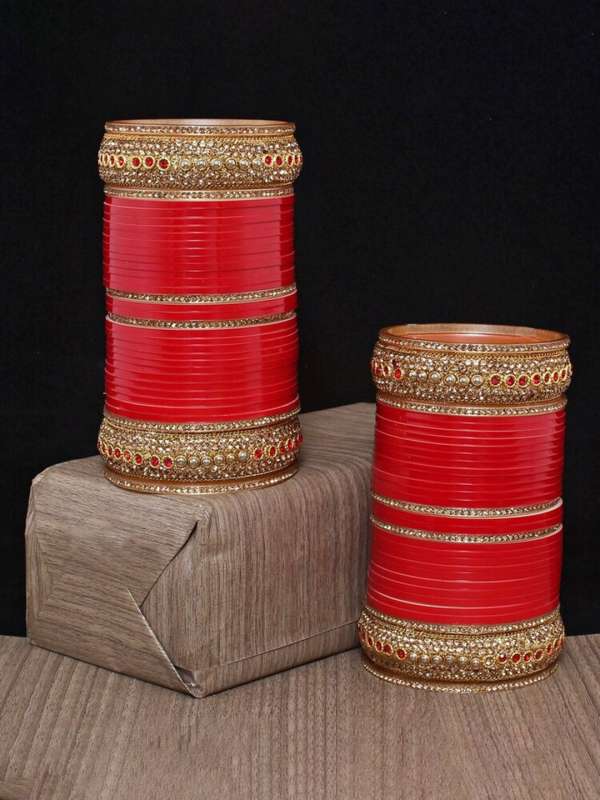 Red Green Cz Bangle Set Buy Red Green Cz Bangle Set online in India