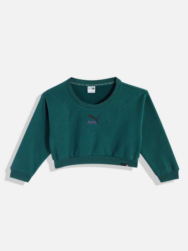 Puma Green Solid Sweatshirts Buy Puma Green Solid Sweatshirts online in India
