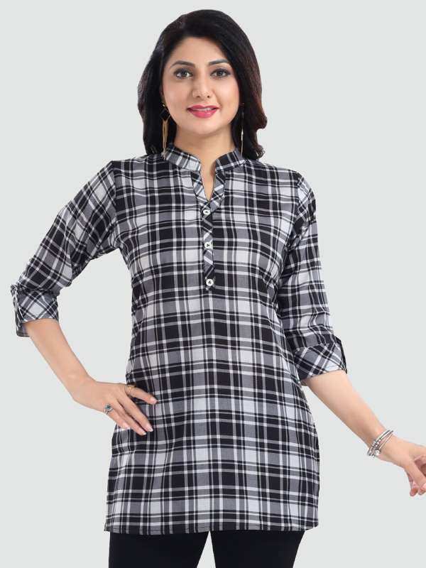 Checked kurtis shop buy online