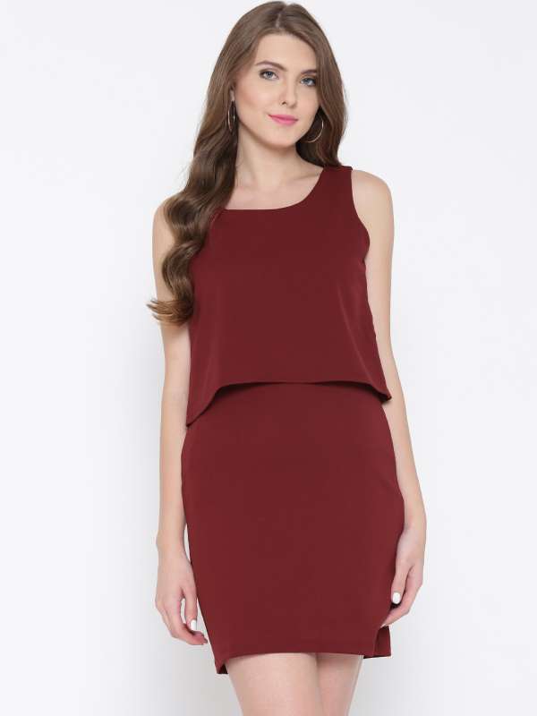 Maroon online dress myntra