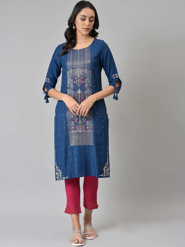Buy online Cold Shoulder Draw Code Embroidered Kurta from Kurta Kurtis for  Women by Breya for ₹639 at 60% off | 2023 Limeroad.com