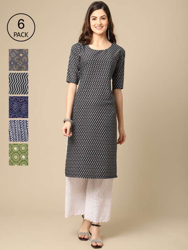 Stylum Women's Woven Design & Embroidered Cotton Blend Straight Kurta –  stylumin