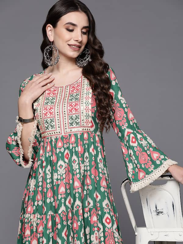 Printed Frocks & Dresses Womens Cotton Summer Dress, Size: Free Size