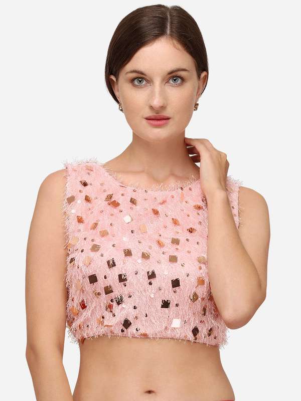 Women Pink Saree Blouse - Buy Women Pink Saree Blouse online in India