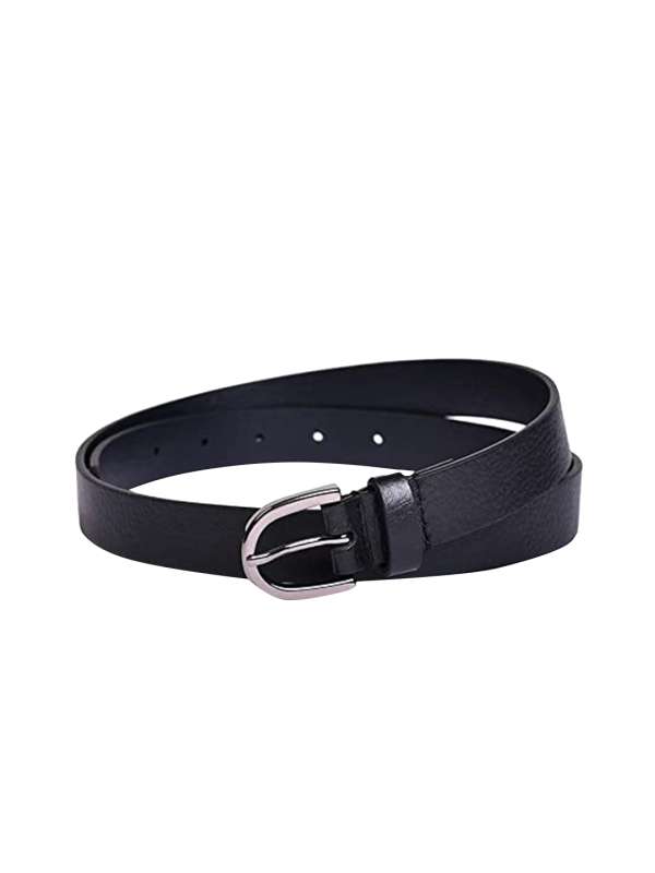 Womens Black Belt, CR 1.5 Inch Width Belt, Women Belts For Jeans and Pants,  Ladies Causal Leather Belts With Sliver Pin Buckle at  Women's  Clothing store